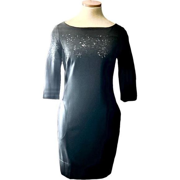 Betsey Johnson Cut Out Pattern Mesh Mini Dress, Black, size 2 - Picture 7 of 16